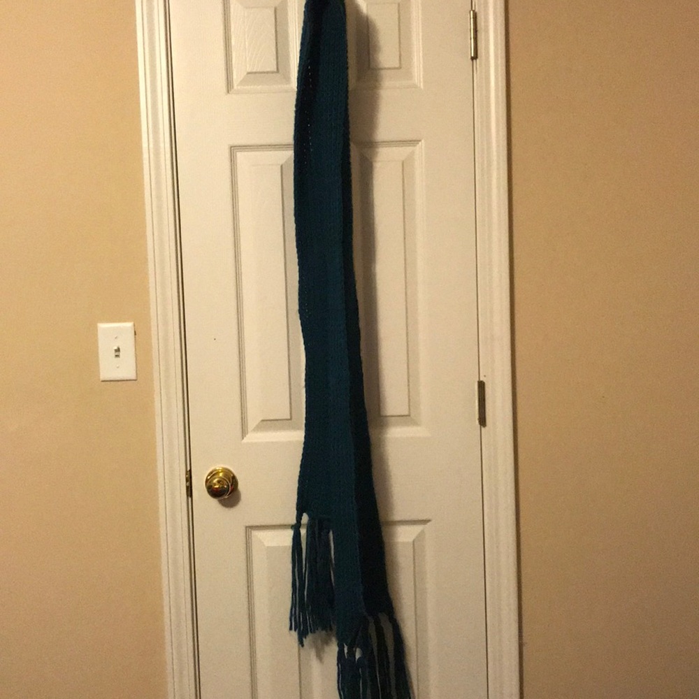 Teal knit scarf